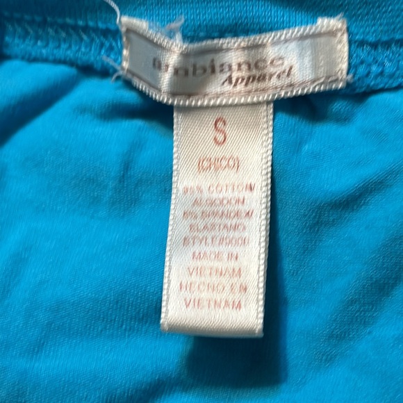 Ambiance Apparel small blue and white short sleeve shirt Anti-You 💕 - Picture 3 of 3